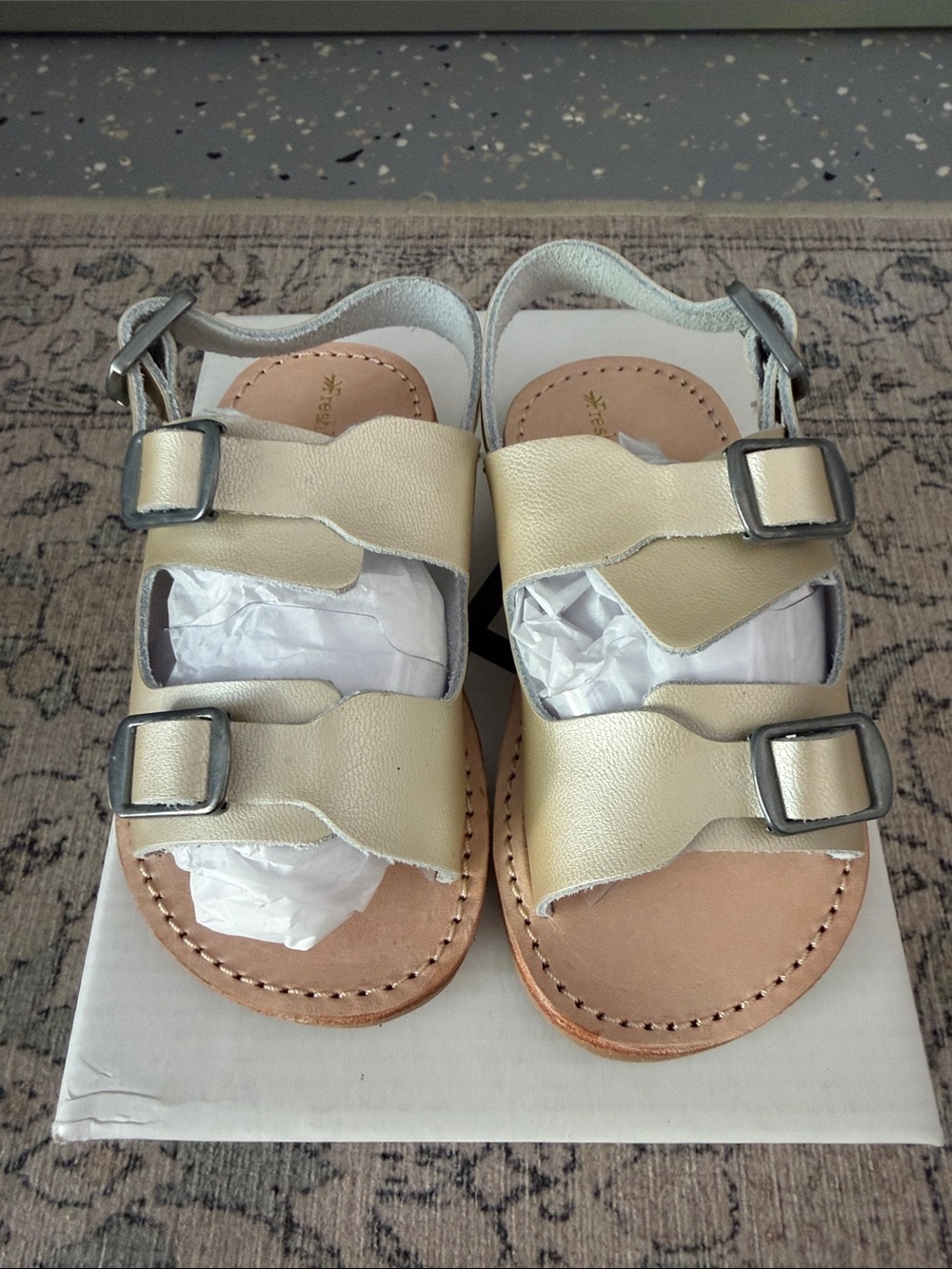 Freshly Picked Gold Toddler Buckle Sandals